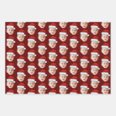 Baby Face Funny Custom Foto Weihnachtsmannmütze We Geschenkpapier Set (Vorderseite)