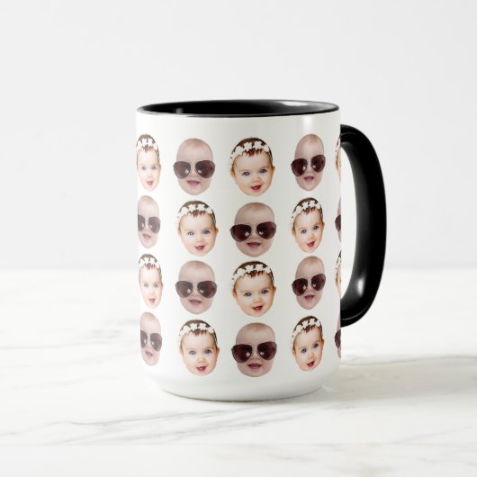 Baby Face Pattern Funny Gift Ideen für Vater Tasse (VorderseiteRechts)