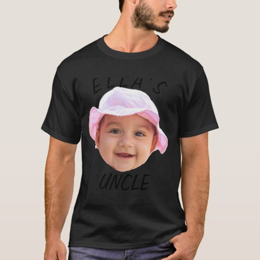Baby Face Photo Text New Uncle T-Shirt (Vorderseite)