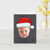 Baby Face Santa Hat Christmas Photo _1 Karte (Gelbe Blume)
