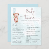 Baby Facts Trivia Game Baby Shower Teddy Bear (Vorne/Hinten)