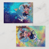 BABY FAIRE MIT HUNDEN IN GLITZERN-Pearl Visitenkarte (Vorne/Hinten)