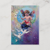 BABY FAIRE MIT HUNDEN IN GLITZERN-Pearl Visitenkarte (Rückseite)