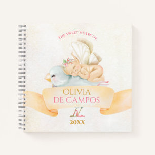 Baby Fairy and Bird Delicate Girl Sketch Book Notizblock