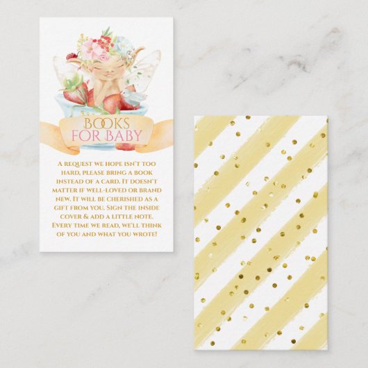 Baby Fairy and Strawberry Books for Baby Card Visitenkarte (Vorne/Hinten)