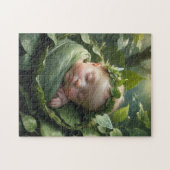 Baby Fairy hat sich in einem Leaf Puzzle (Horizontal)