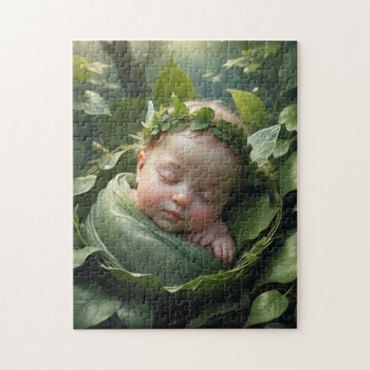 Baby Fairy hat sich in einem Leaf Puzzle (Vertikal)