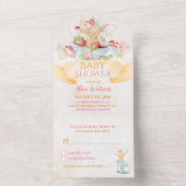Baby Fairy in einer Tasse Strawberry Babydusche All In One Einladung (Innen Boden)
