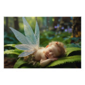 Baby Fairy in Magic Forest Glossy Poster (Vorderseite)