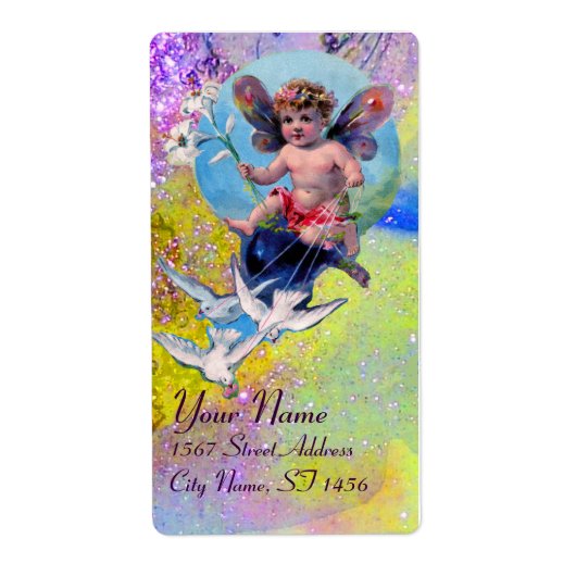 BABY FAIRY MIT HUNDEN IN GLITZERN Veilchengelb (Vorne)