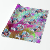 BABY FAIRY MIT HUNDEN IN LILA AQUAMARINEN BLAUE GL GESCHENKPAPIER (Ungerollt)