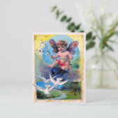 BABY FAIRY WITH DOVES POSTKARTE (Stehend Vorderseite)