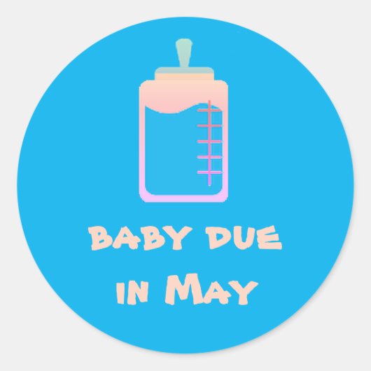 Baby fällig im Mai Aufkleber von dalDesignNZ (Vorderseite)