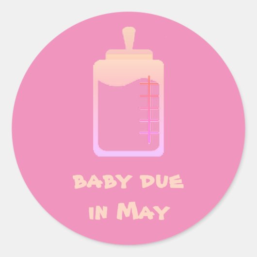 Baby fällig im Mai Aufkleber von dalDesignNZ (Vorderseite)