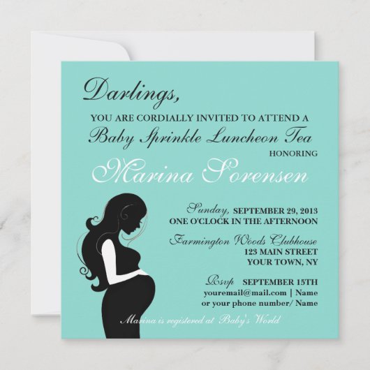 BABY & Family Sprinkle Dusche Tee Party Einladung (Vorderseite)