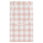 Baby Farm Animals Pink Gingham Kleine Geschenktüte (Rückseite)