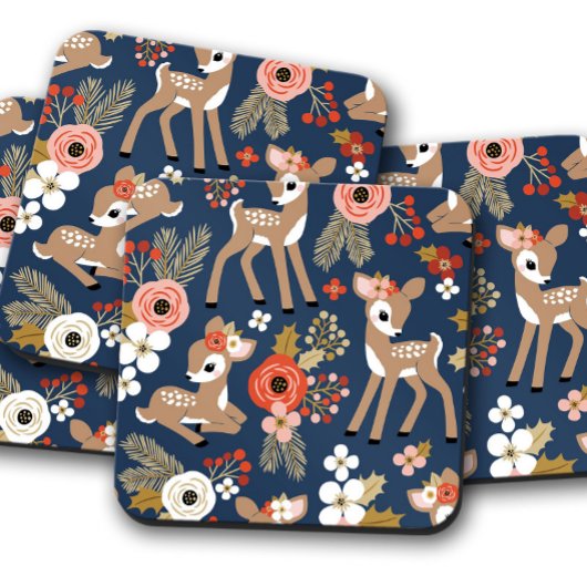 Baby Fawn Christmas | Christmas Cork Untersetzer S