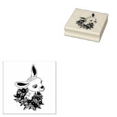 Baby Fawn deer with flowers Original animal art Gummistempel (Stempel)