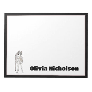 Baby Fawn Doodle Art Personalisiert Stationery Notizblock