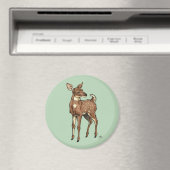 Baby Fawn mit Minzhintergrund Magnet (In Situ (Geschirrspüler))