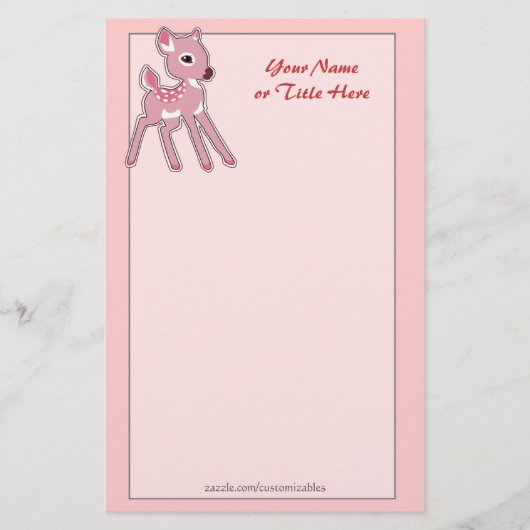 Baby Fawn Stationery Briefpapier (Vorderseite)