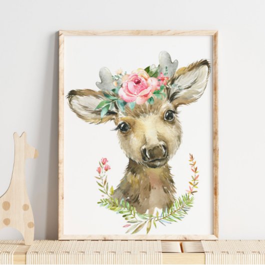 Baby Fawn Woodland Animal Kinderzimmer | Wall Art Poster