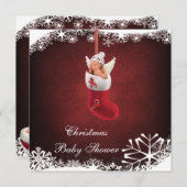 Baby-Fee in der WeihnachtsStrumpf-Baby-Dusche Einladung (Vorne/Hinten)