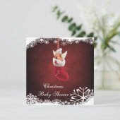 Baby-Fee in der WeihnachtsStrumpf-Baby-Dusche Einladung (Stehend Vorderseite)