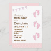 Baby Feet Baby Dusche Einladung Pastel (Vorne/Hinten)