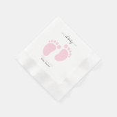Baby Feet Baby Shower Party, Girl Pink Baby Shower Serviette (Ecke)