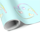Baby Feet Baby Shower Wrapping Paper Geschenkpapier (Rolleneckpunkt)