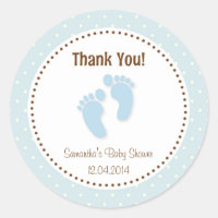 Baby Feet Babydusche Aufkleber Pastel blau