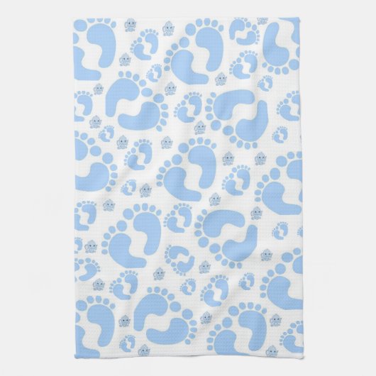 Baby Feet Blue Elephant Kitchen Handtuch (Vertikal)