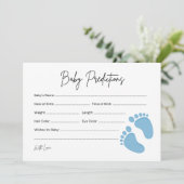 Baby Feet Boy Baby Predicy & Wish Card Hinweiskarte (Stehend Vorderseite)
