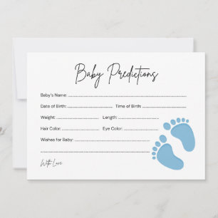 Baby Feet Boy Baby Predicy & Wish Card Hinweiskarte