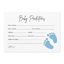 Baby Feet Boy Baby Predicy & Wish Card