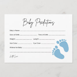 Baby Feet Boy Baby Predicy & Wish Card Hinweiskarte