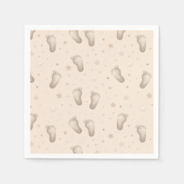 Baby Feet Boy Girl Dusche Beige Serviette