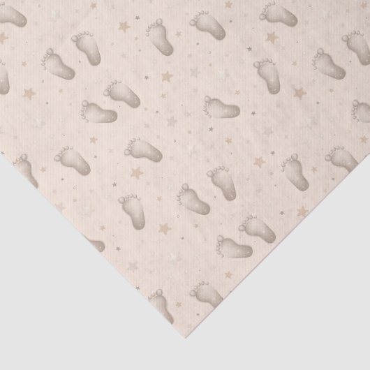 Baby Feet Decoupage Dusche Beige Seidenpapier (Ausschnitt)