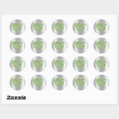 Baby Feet Dusche Gefallen Dank Glitzer Mint Silver Runder Aufkleber (Blatt)