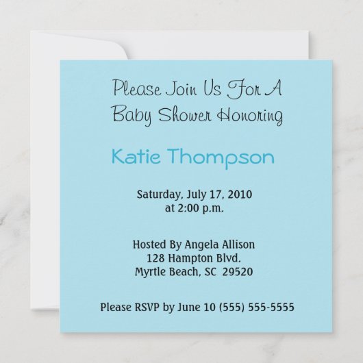 Baby Feet Es ist eine Kinderdusche Einladung (Rückseite)