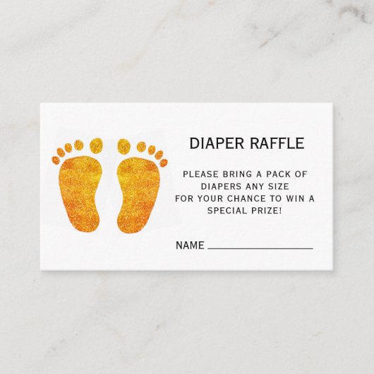 Baby Feet Glitzer Babydusche Windelwanne Begleitkarte (Vorderseite)