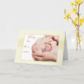 Baby Feet Glückwunsch Karte (Gelbe Blume)