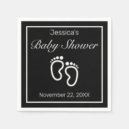 Baby Feet Moderne Minimalistische Black Baby Dusch Serviette