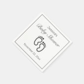 Baby Feet Moderne Minimalistische White Baby Dusch Serviette (Ecke)