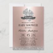 Baby Feet Moderne Rose Gold Girl Babydusche Einladung (Vorderseite)