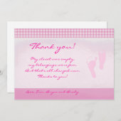 Baby Feet Pink Babydusche Vielen Dank Flat Card Dankeskarte (Vorne/Hinten)