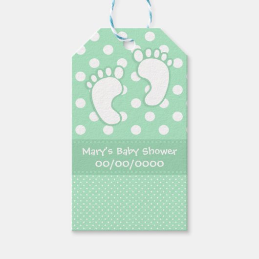 Baby Feet Polka Dot Geschenkanhänger (Vorderseite)