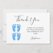 Baby Feet Twin Boys's Baby Dusche Dankeskarte (Vorderseite)