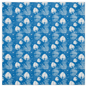 Baby Feet und Herz Muster in blau Stoff